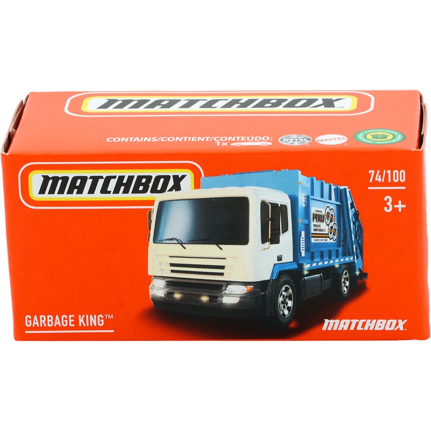 Garbage King – Vit och Blå – Power Grab – Matchbox