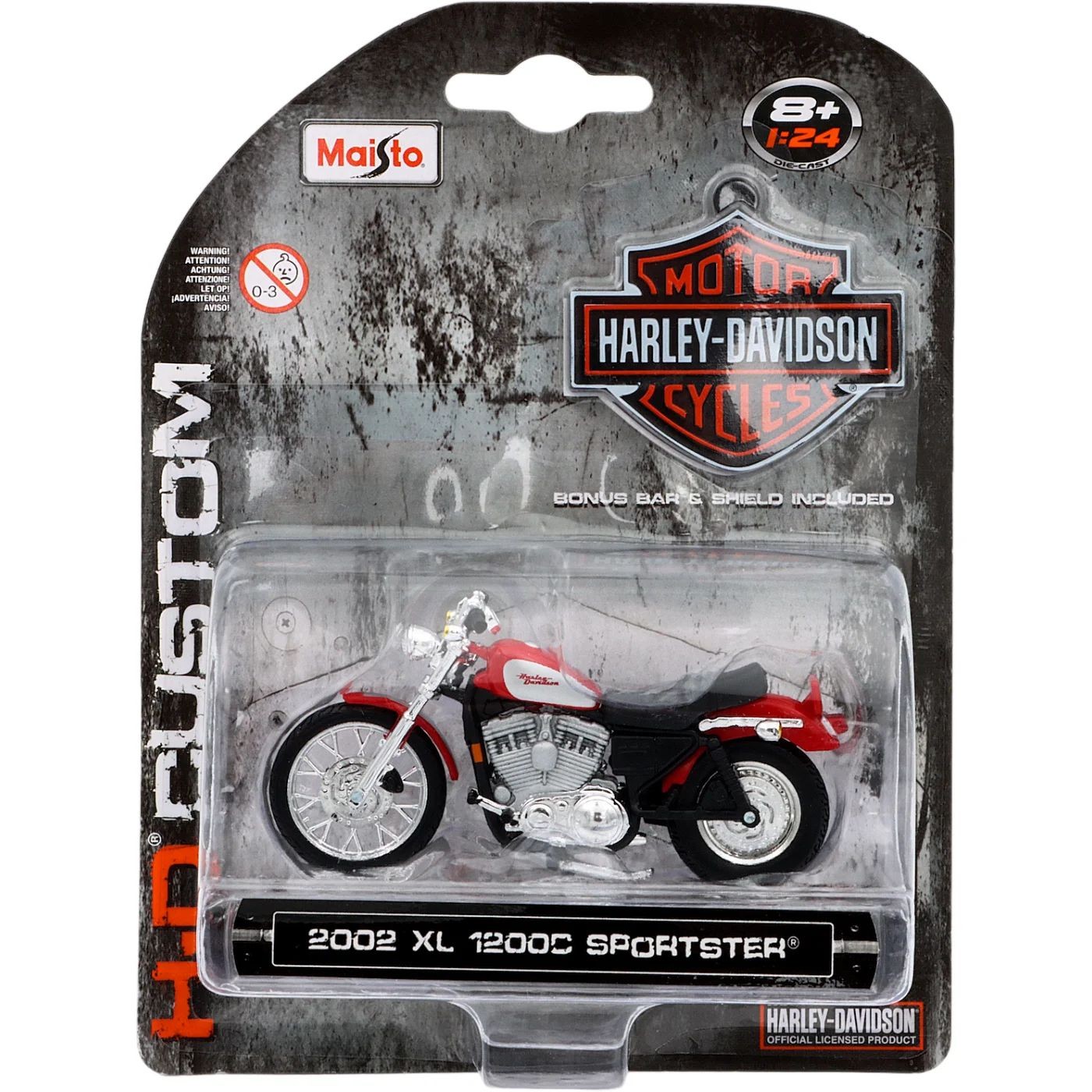 2002 XL 1200C Sportster – Harley – Röd – Maisto – 1:24